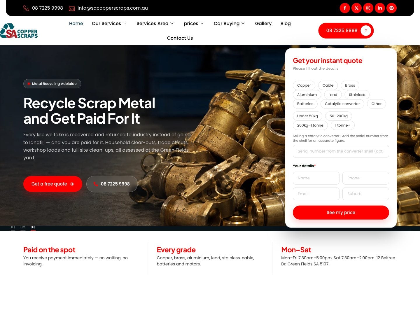 The SA Copper Scraps website